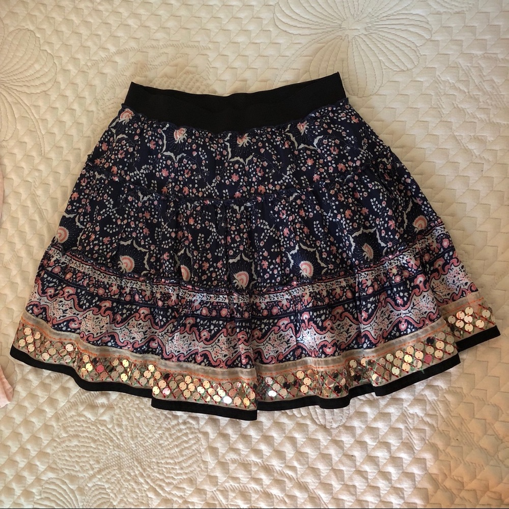 Free People Tiered Skirt with Sequins